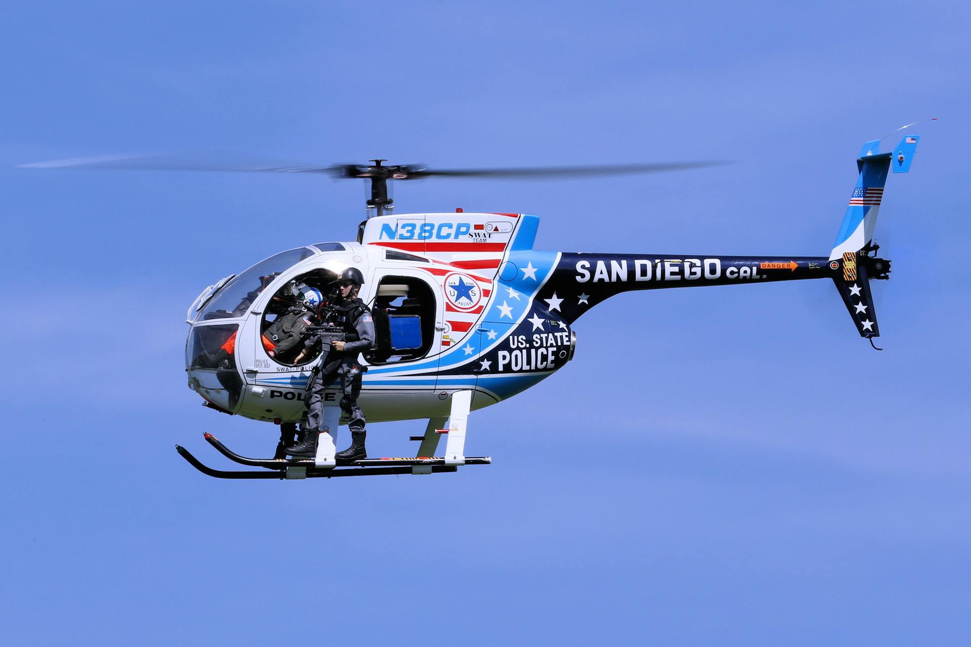 San Diego Police Helicopter in Flight