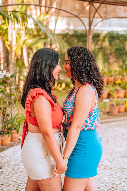 Women Sharing An Eskimo Kiss