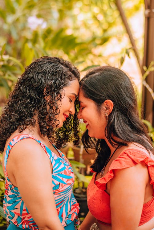 Women Sharing An Eskimo Kiss