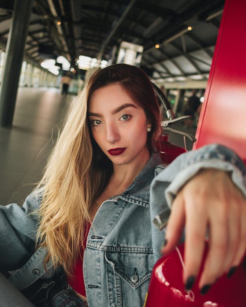 Woman In Denim Jacket