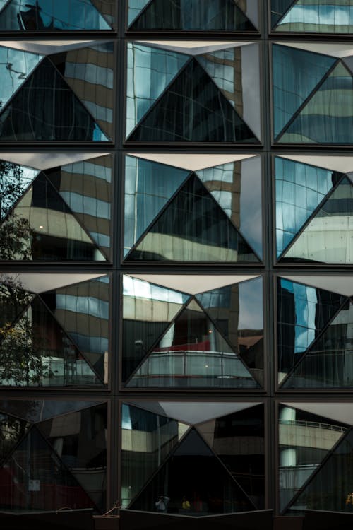 Nahaufnahmefoto Des Hochhaus Glasgebäudes
