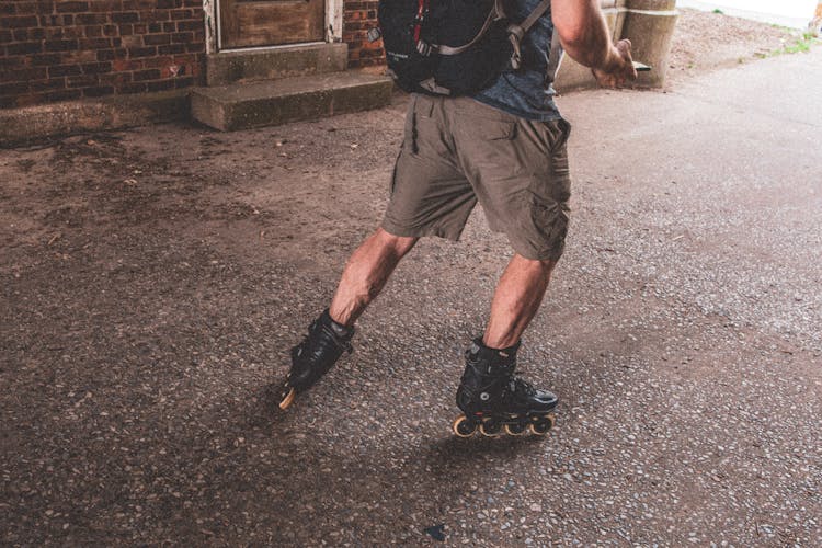 Man Wearing Inline Skates