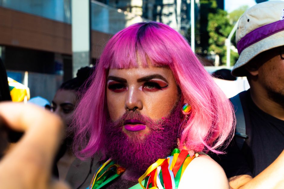 A colorful portrait highlighting pride at São Paulo's LGBT festival.