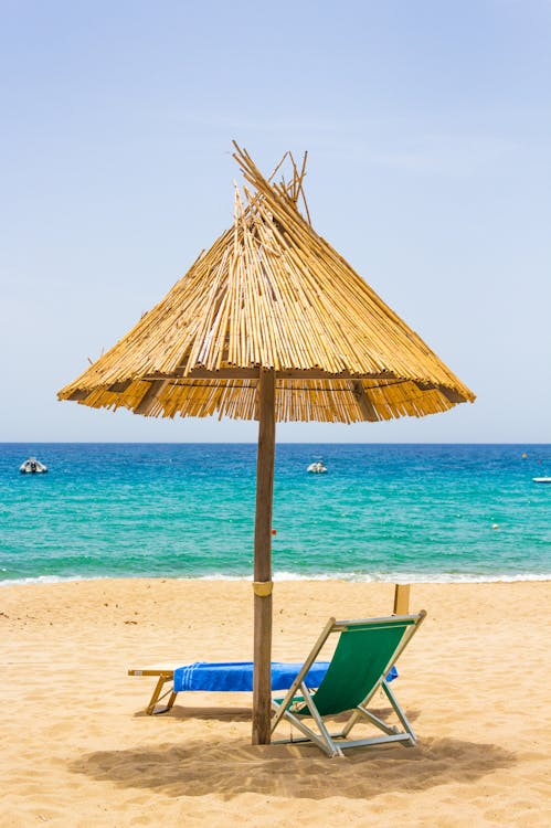 Free Brown Beach Umbrella Stock Photo