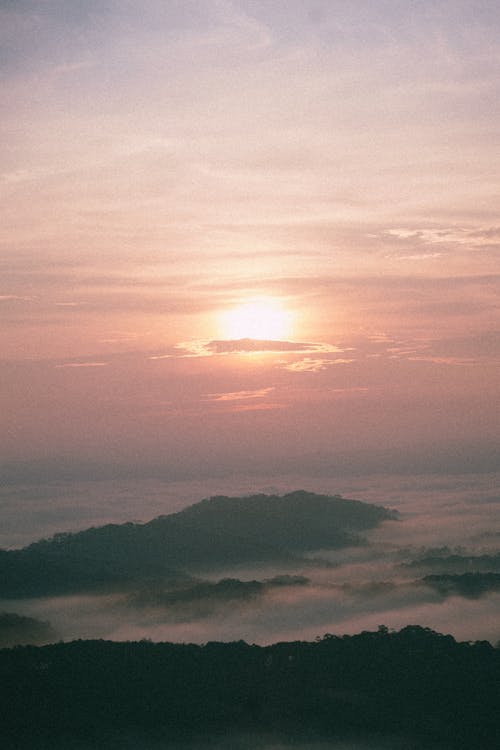 Free stock photo of early sunrise, foggy morning, moody sky