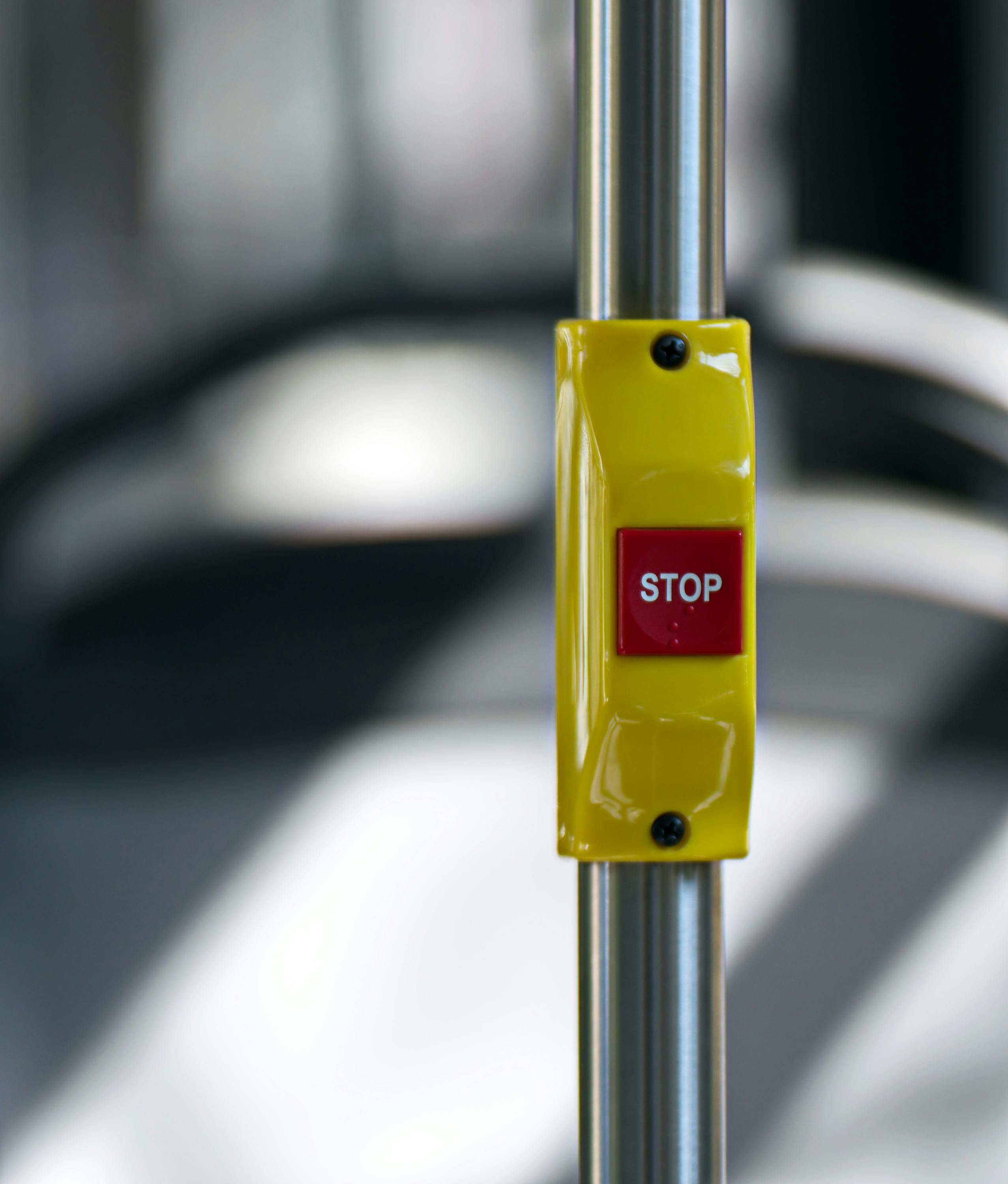 Yellow and Red Stop Button