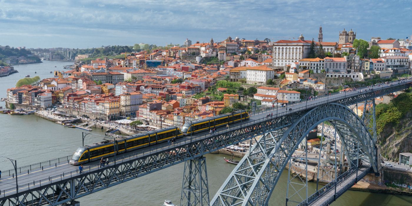 The Luis I Bridge over the Douro River in Porto, Portugal