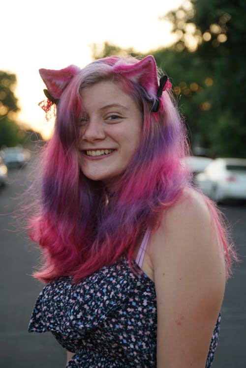 Photo of Woman Pink Pink And Violet Hair