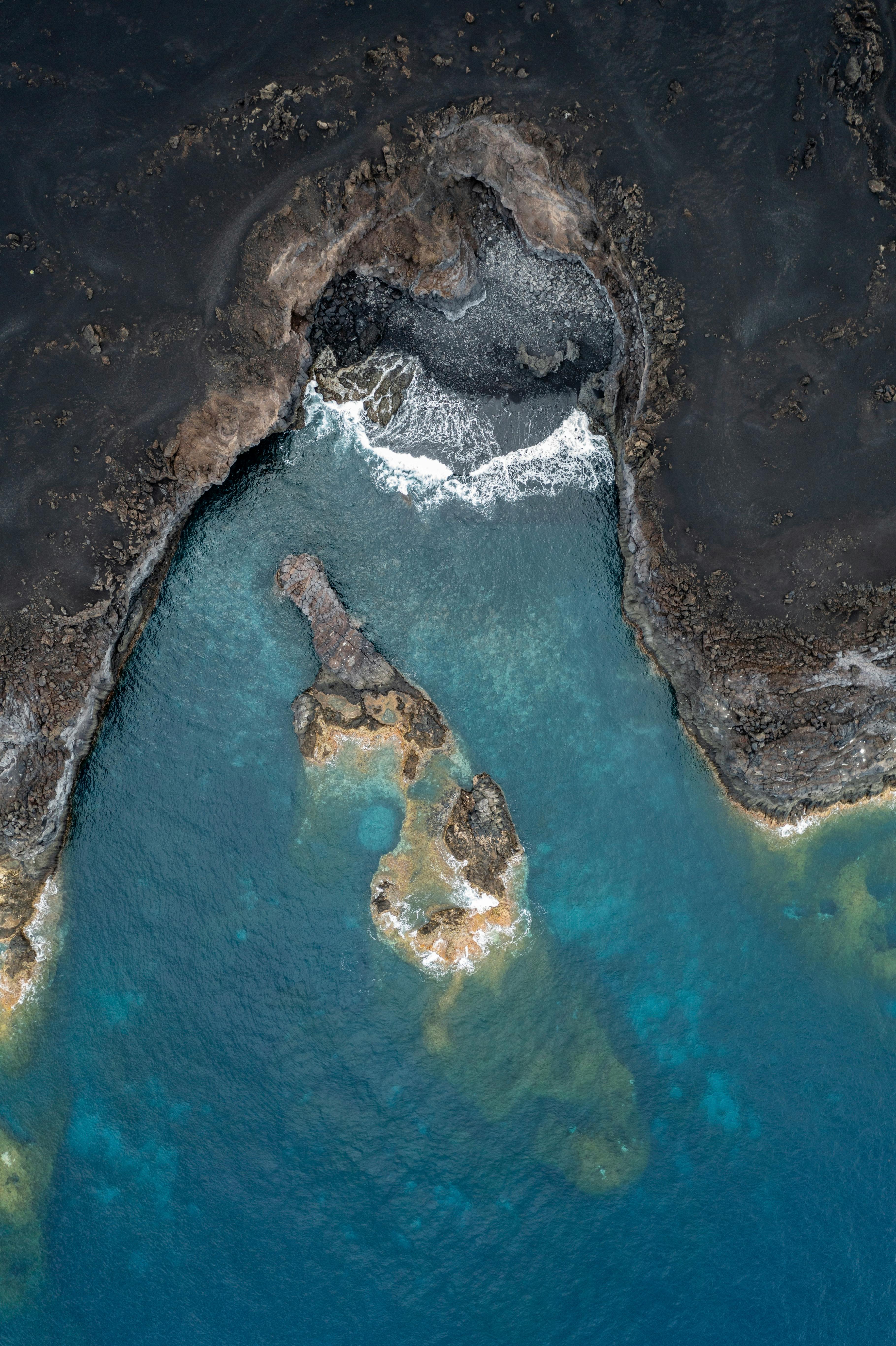 aerial view of seashore