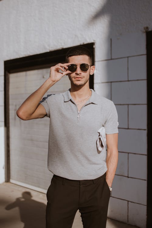 A man in sunglasses and a polo shirt