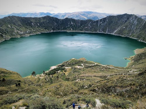 คลังภาพถ่ายฟรี ของ การท่องเที่ยว, ดูนกตา, ทะเลสาบ quilotoa