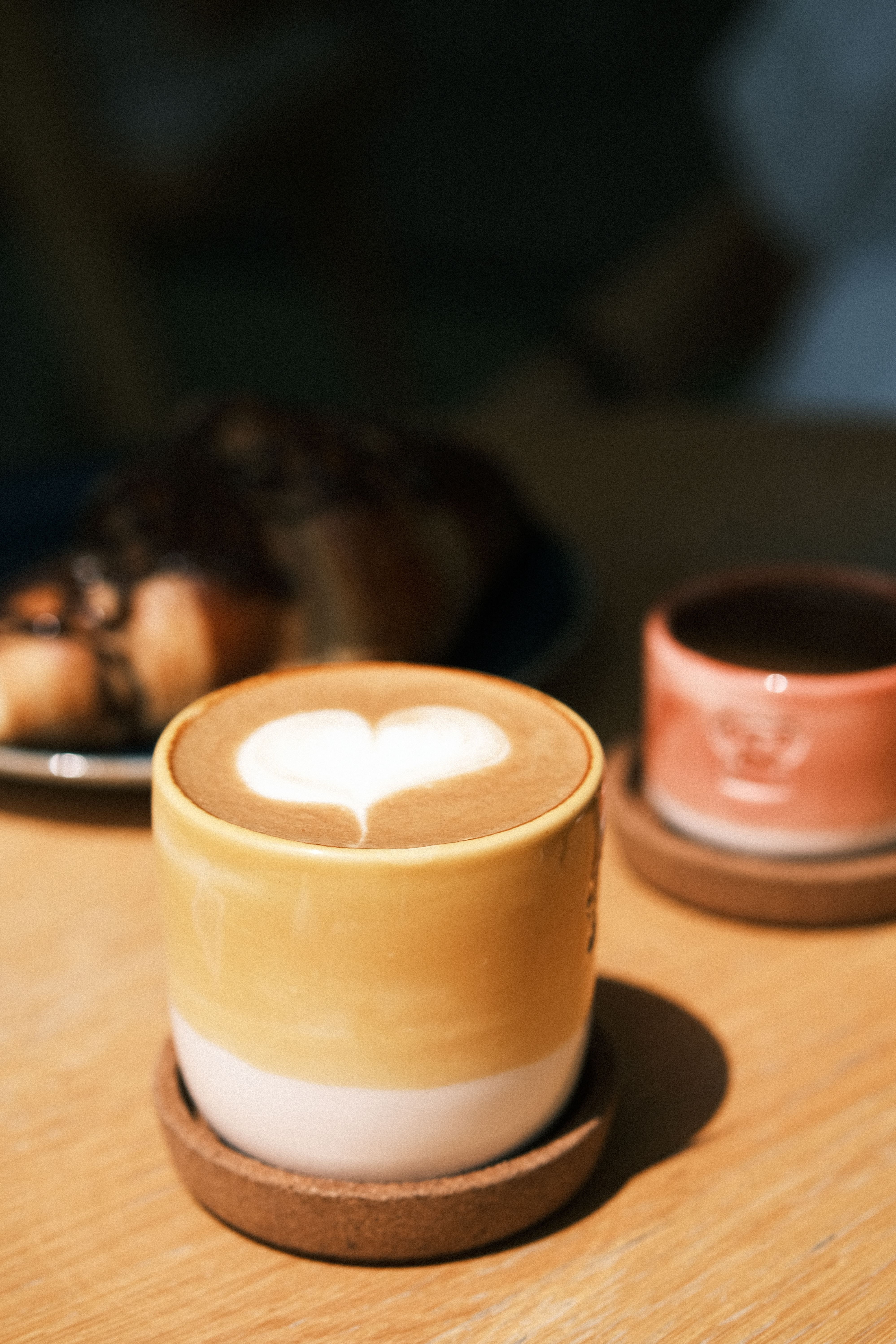A latte and croissant, ready for a quiet moment