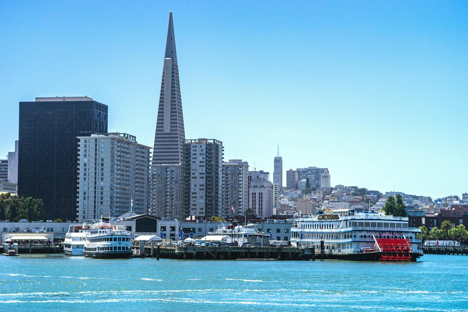 View of the Harbor and San Francisco Skyline with the Transamerica Pyramid