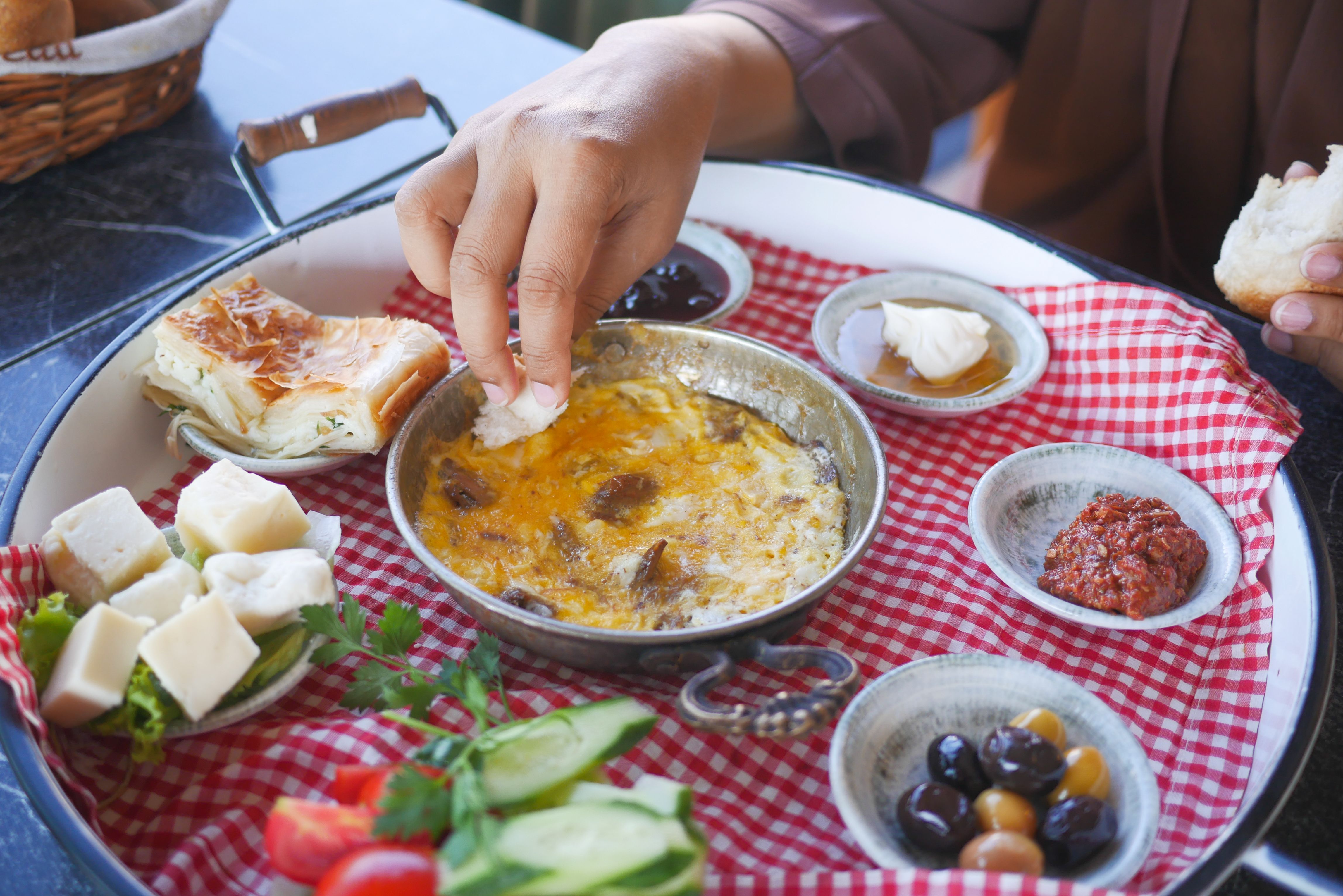 Smoked-Salmon Shakshuka with a Herb Salad