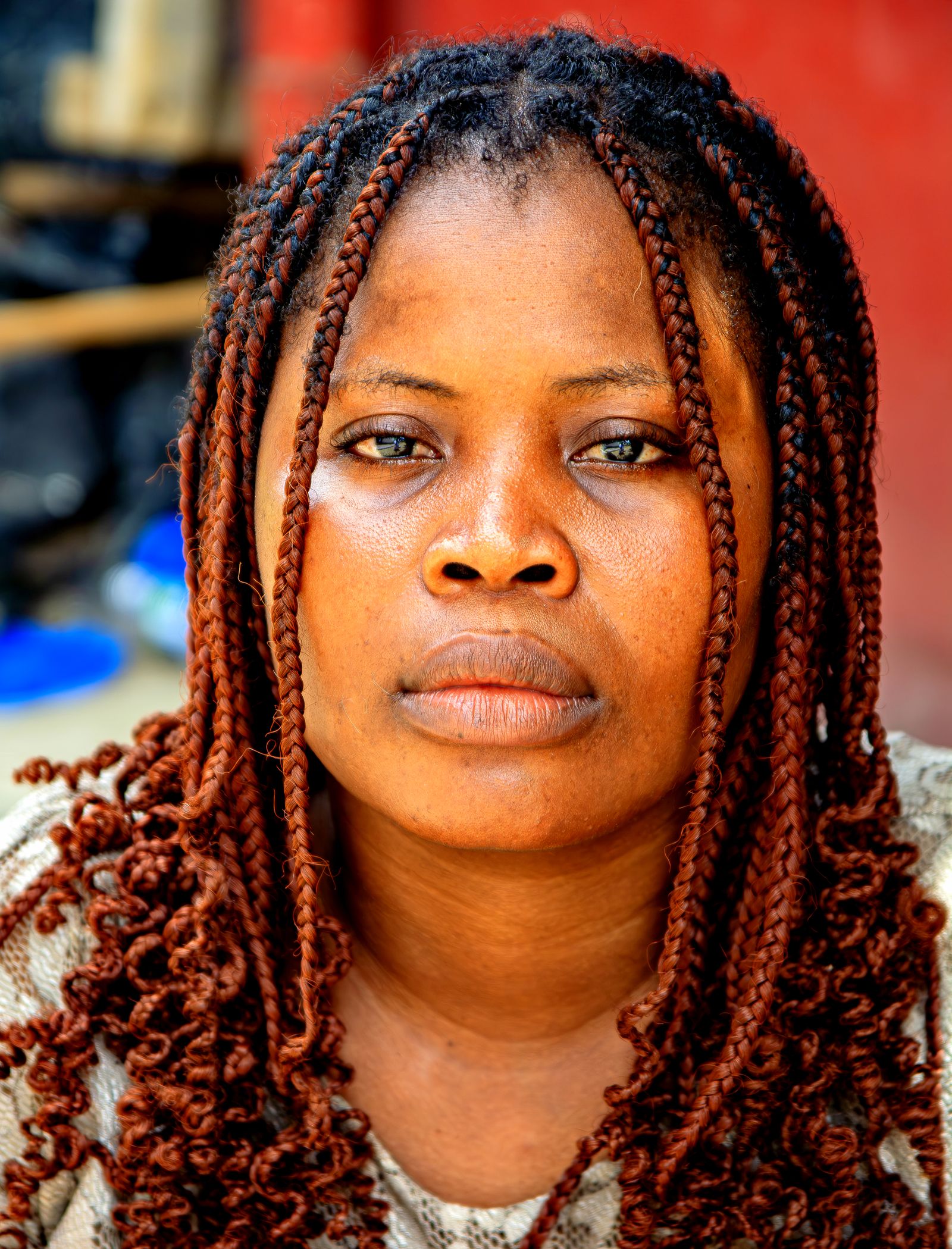 Traditional braided hairstyle portrait