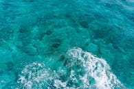 迷人的绿松石海浪明确地坠毁在一个充满活力的珊瑚礁上