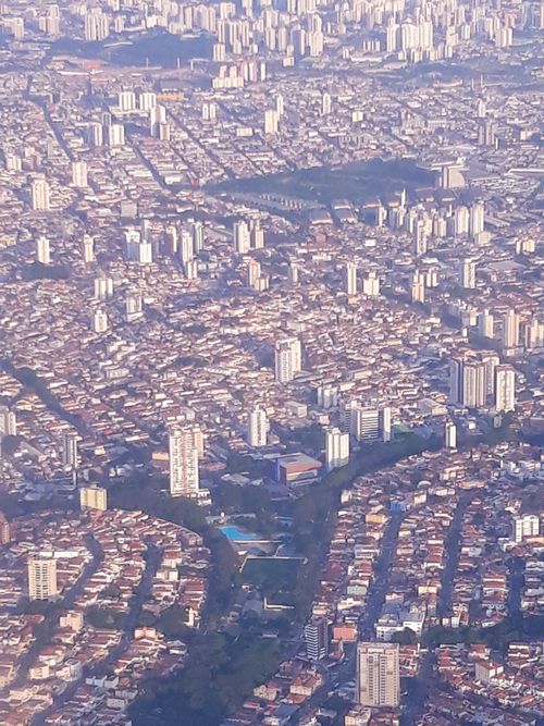 Free stock photo of airplane, airplane window, city Stock Photo