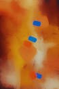 Abstract painting with blue and orange shapes