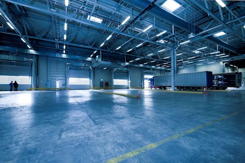 Interior of Empty Parking Lot