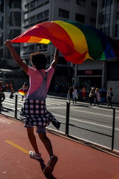 在巴西圣保罗一场充满活力的骄傲游行中，我们庆祝多样性