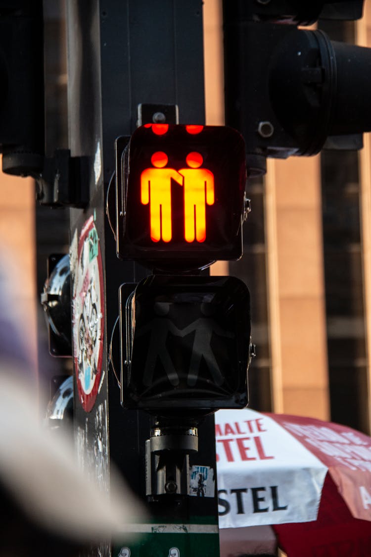 Black Traffic Light Displaying Stop