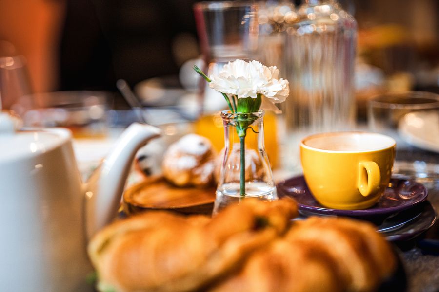 Breakfast, plated simply