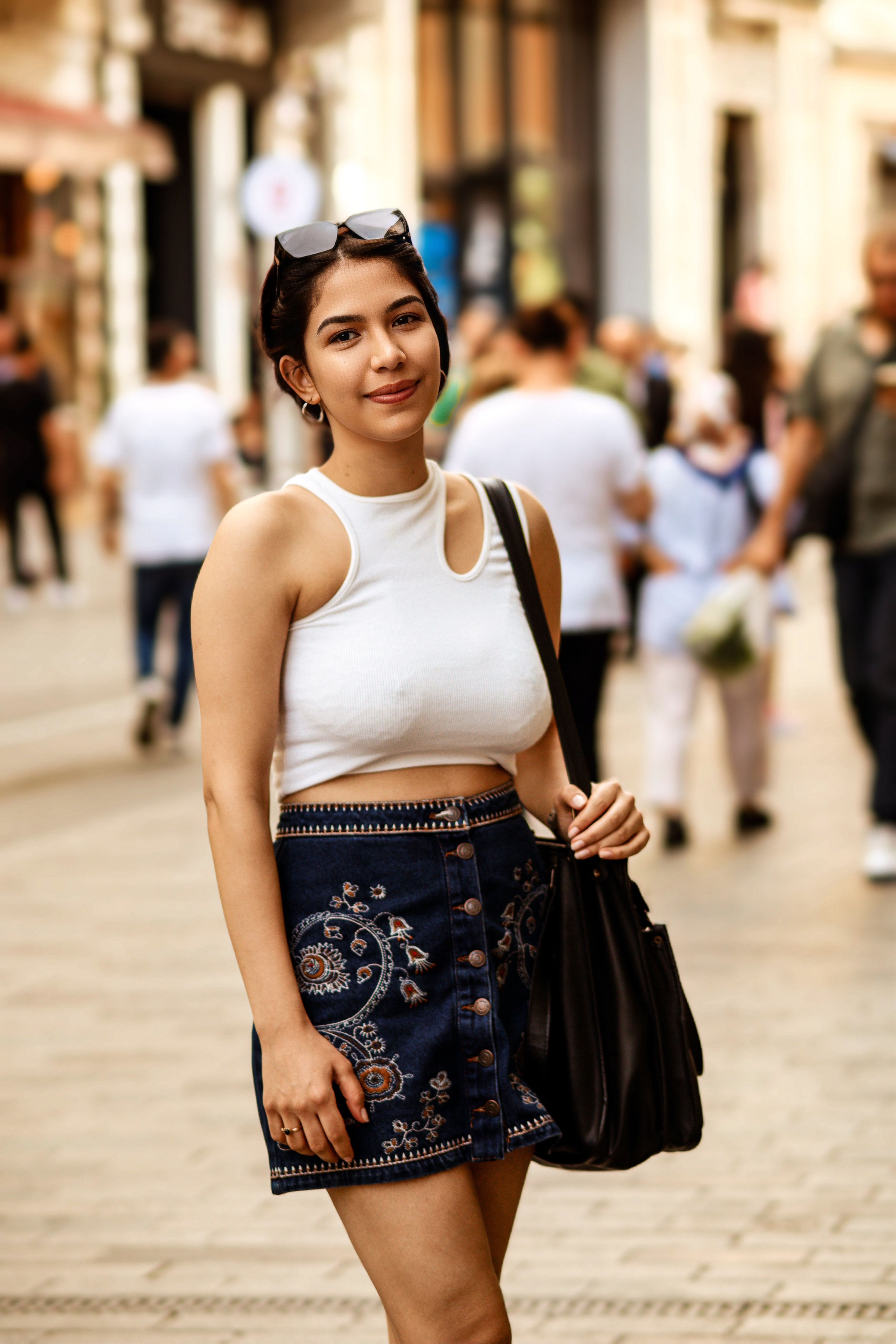 Woman Posing on a Street · Free Stock Photo