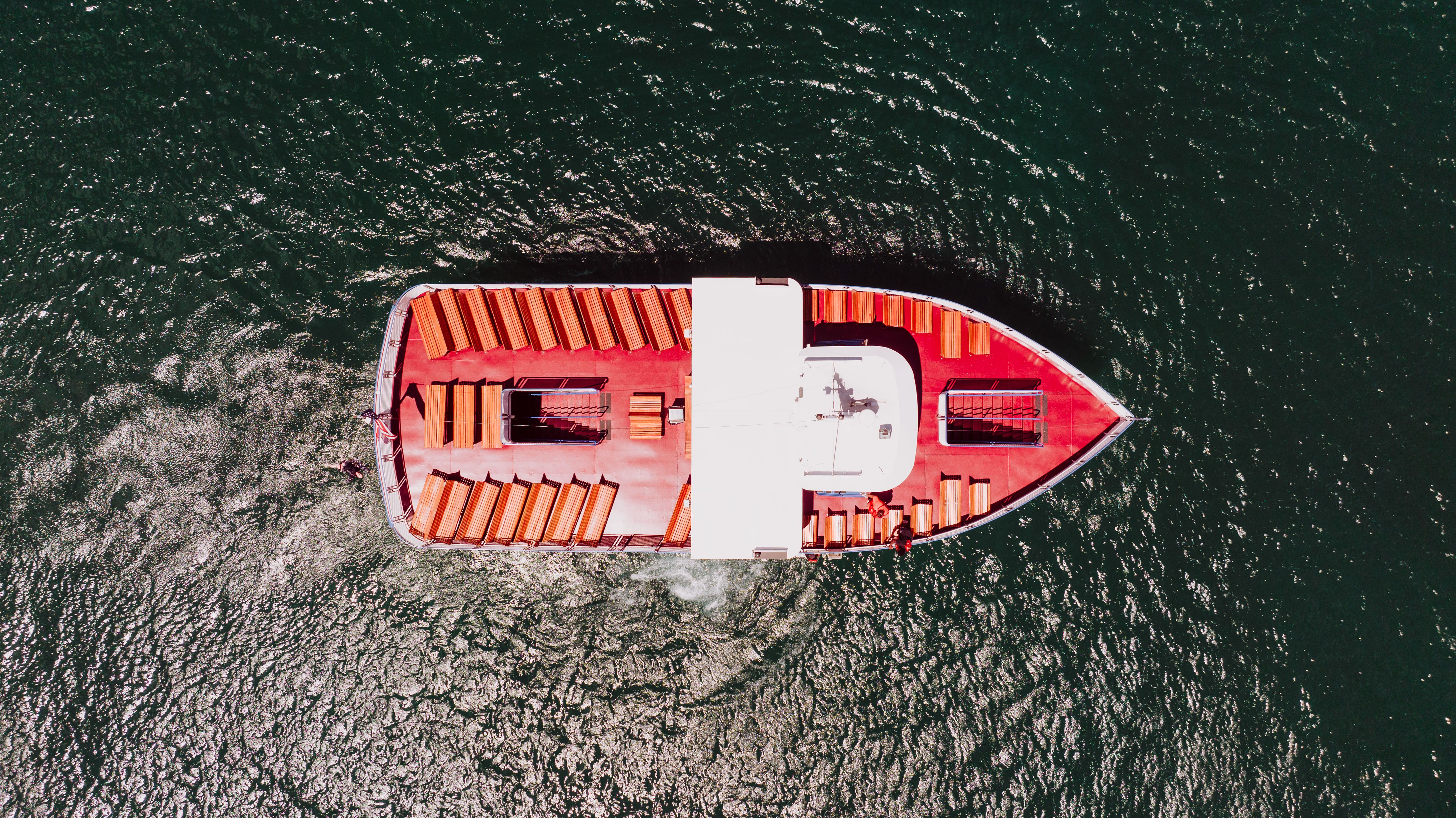 Birds Eye View of Motorboat on Water · Free Stock Photo
