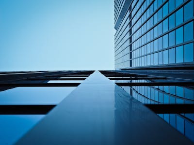 Lodge exterior with greenery