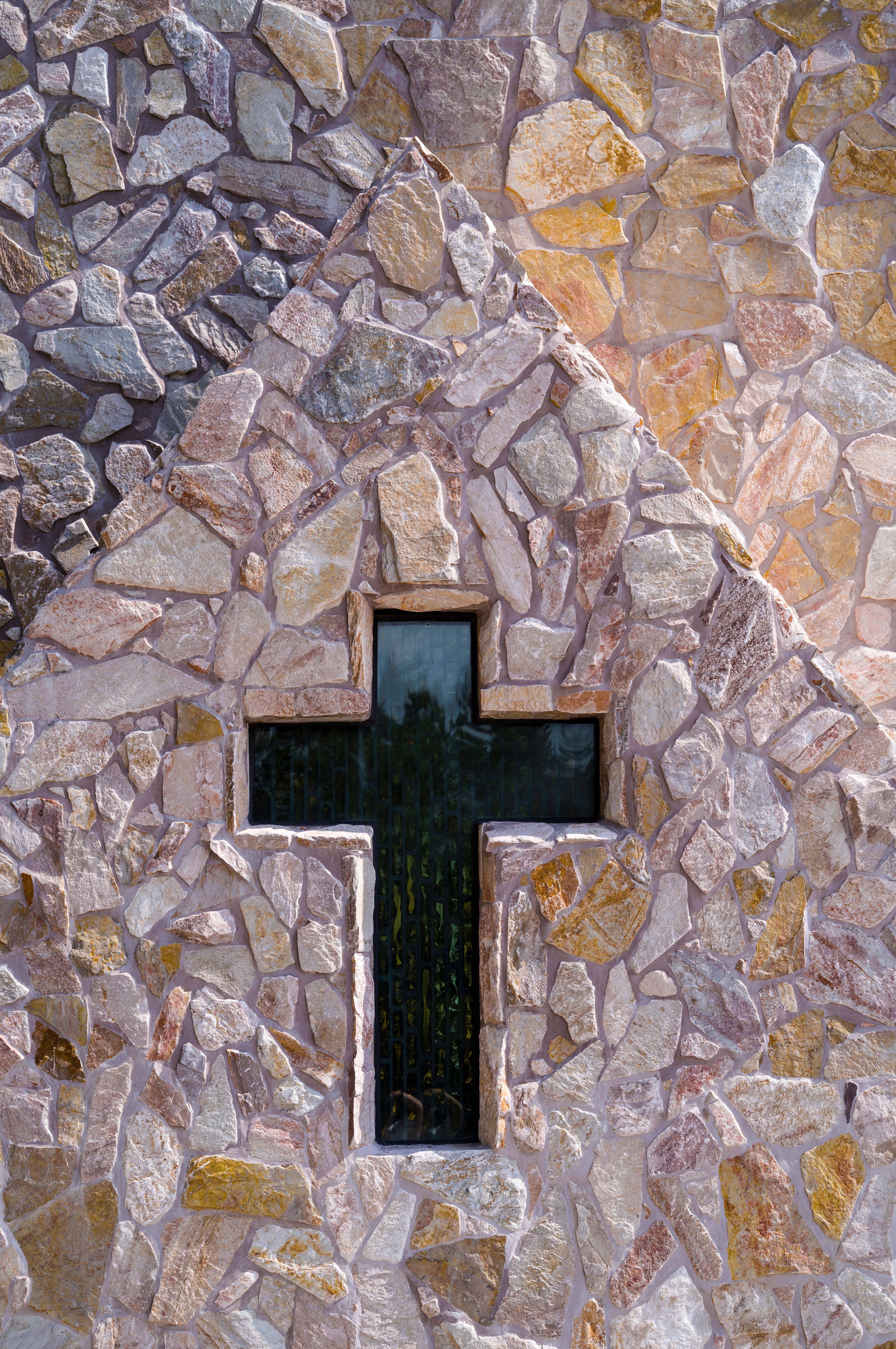 Glass Cross Window on Wall · Free Stock Photo