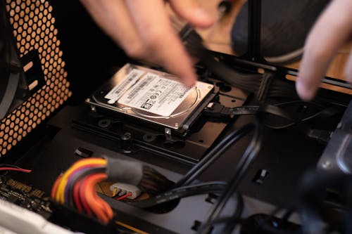 Black and White Hard Disk Drive