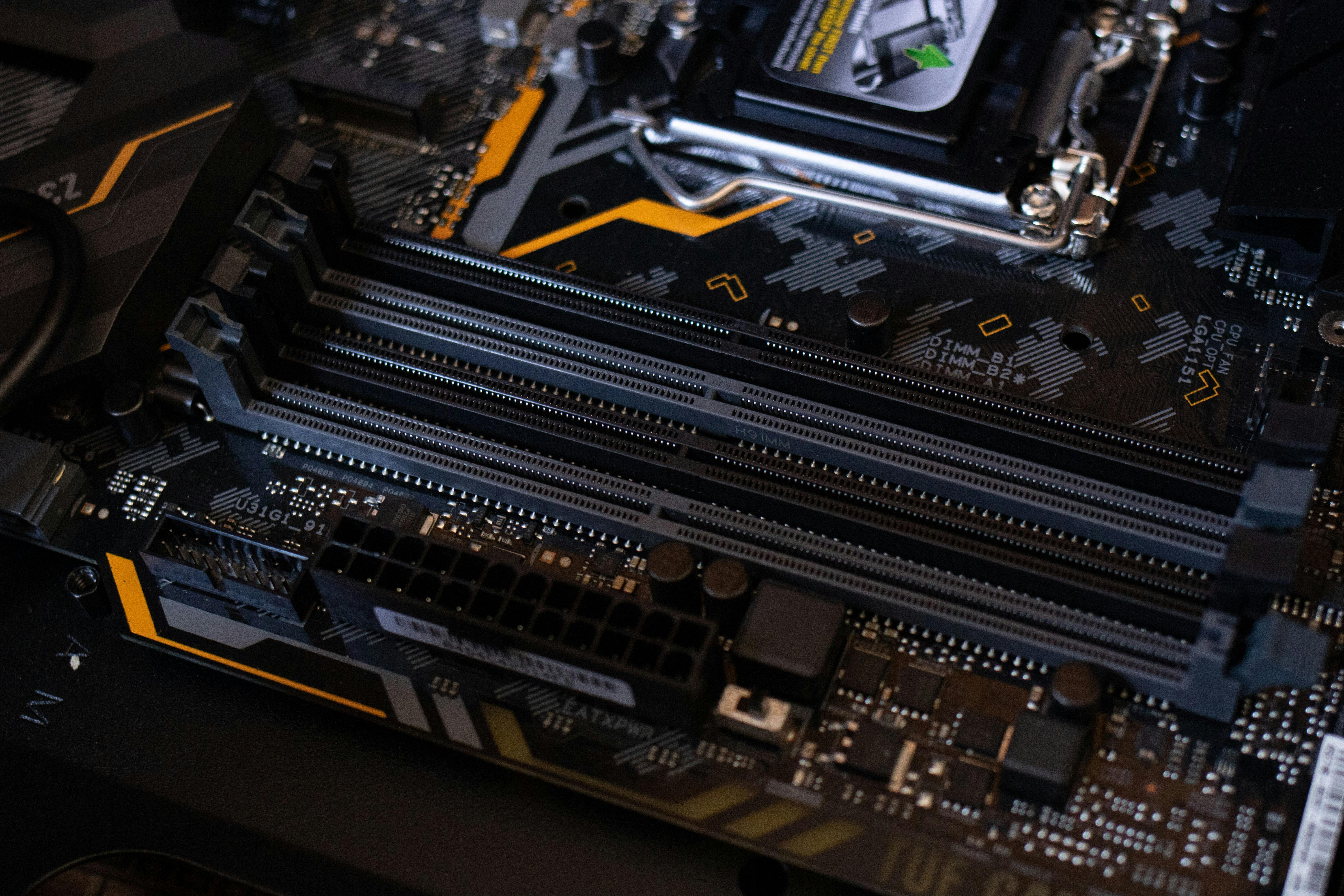 Black and Gray Motherboard
