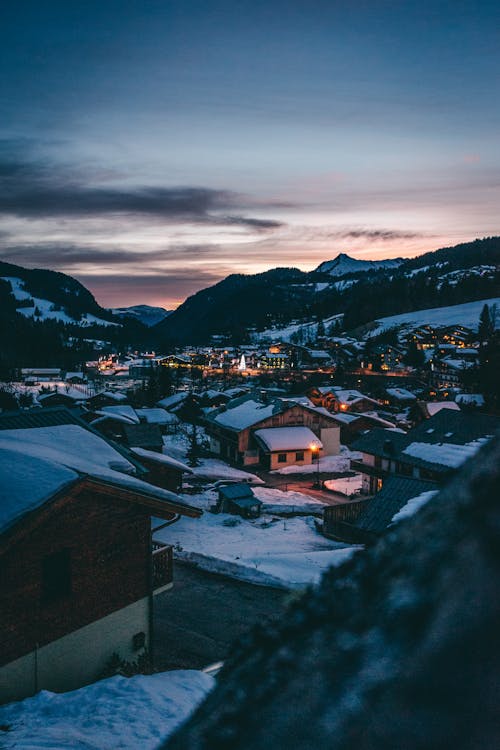 Foto Panorâmica Da Cidade Durante O Amanhecer