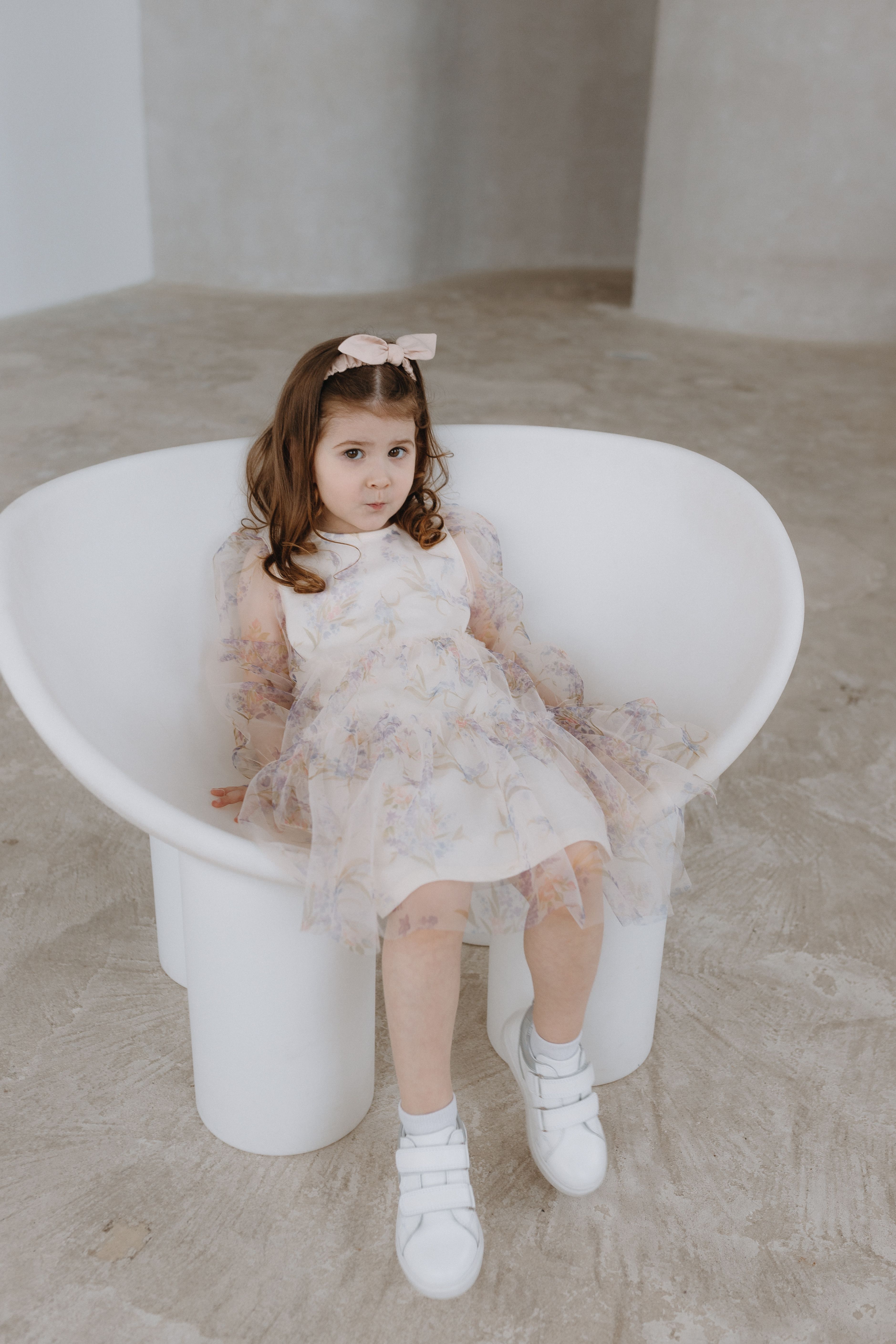 Girl in White Dress Sitting on Chair · Free Stock Photo