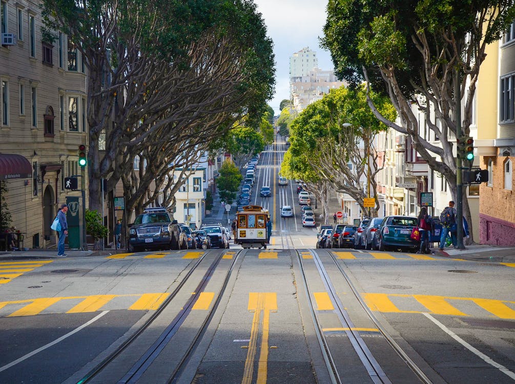 Free View of City Street Stock Photo