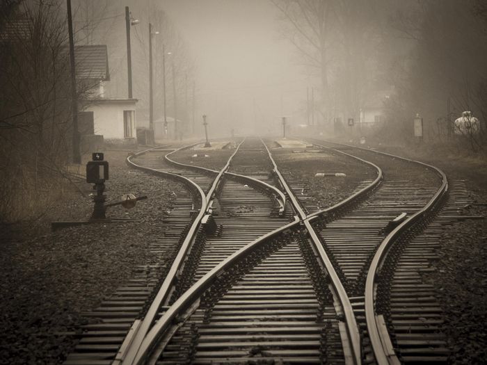 Rail tracks and signalling representing trackside infrastructure