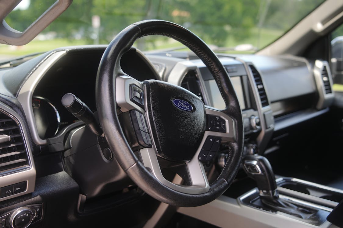 Free Ford F-150 Steering Wheel and Dashboard Stock Photo