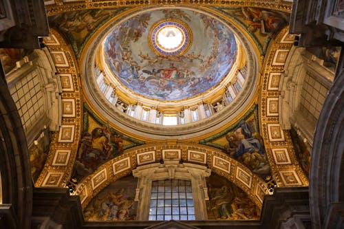 bazilika, bina, boyama içeren Ücretsiz stok fotoğraf
