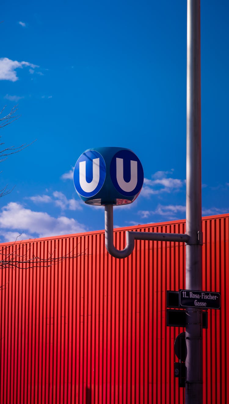 Information Sign Against Blue Sky