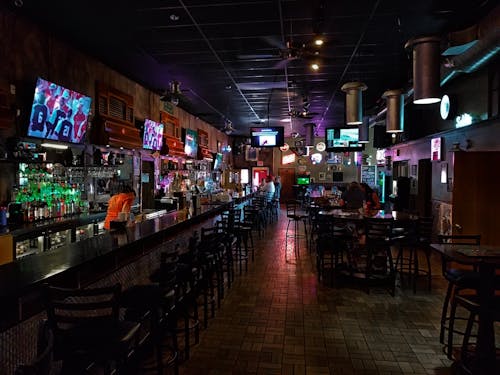 Free Bar Counter With Chairs Interior Stock Photo