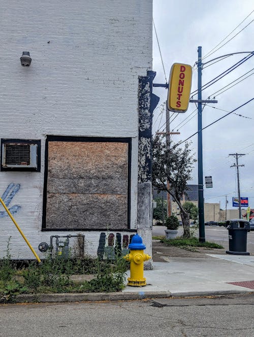 Free stock photo of abandoned, donut shop, fire hydrant