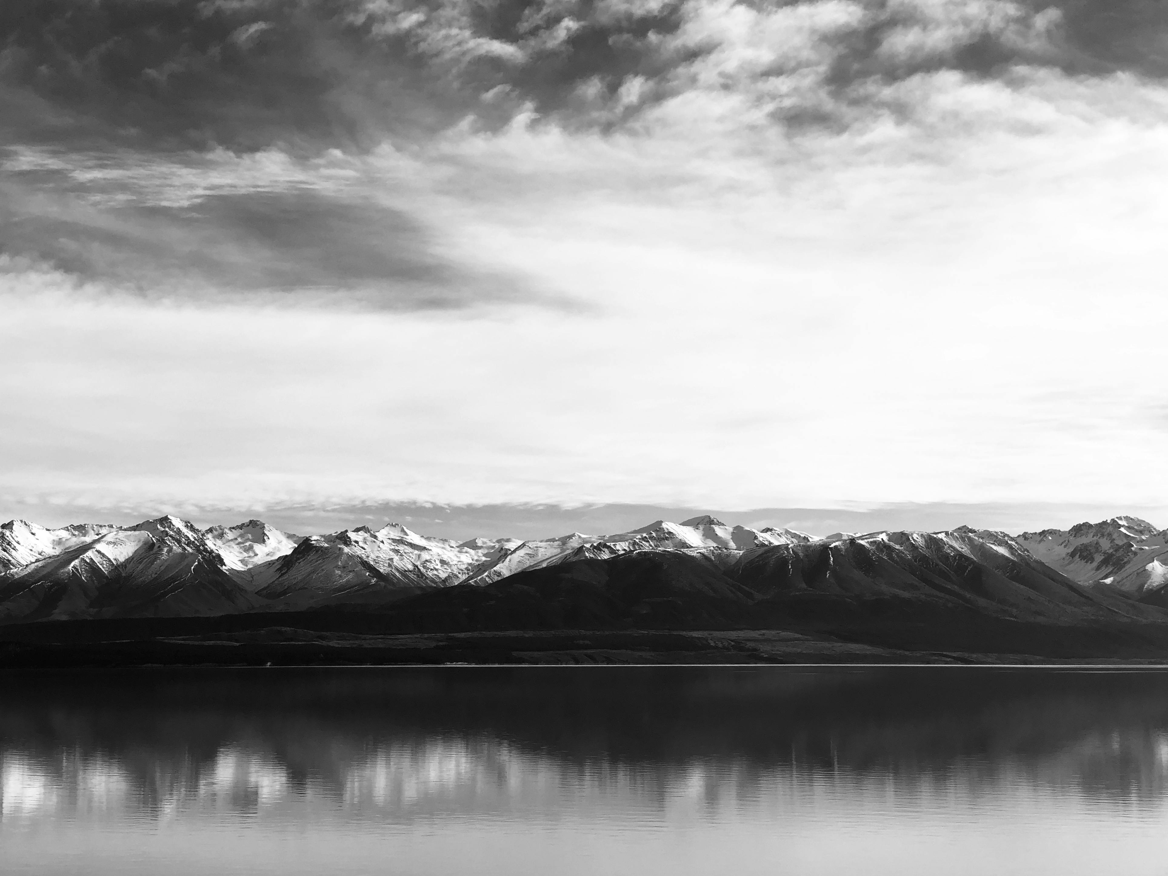 Monochrome Photography of Mountains · Free Stock Photo