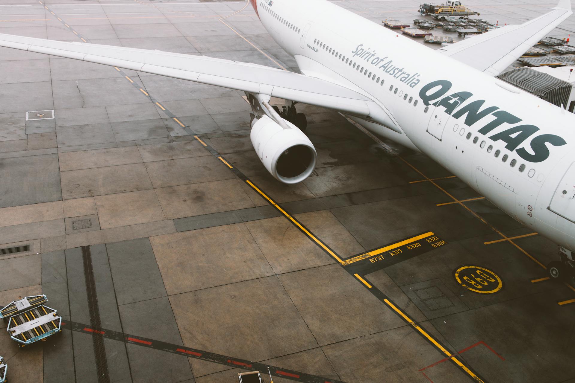 Qantas Airliner on the Airport Apron