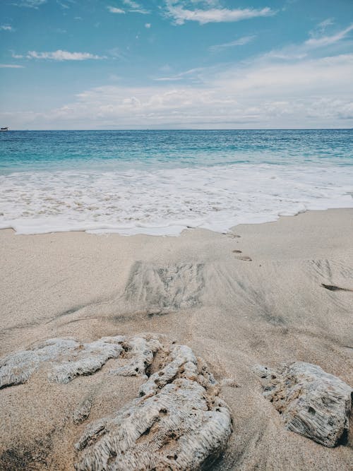 Fotografia De Paisagem De Rocky Seashore Ao Lado De Um Corpo D'água