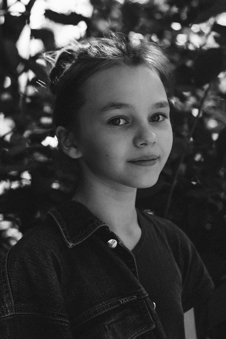 Monochrome Photography Of Girl Smiling