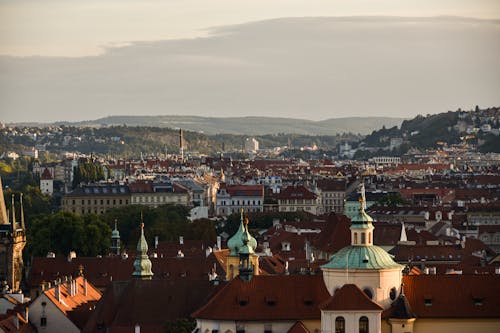 Prague cityscape with the old town in the background