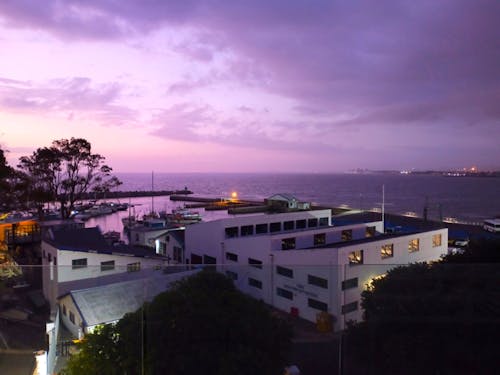 Purple Sunset Skies Over Gordon's Bay Harbour