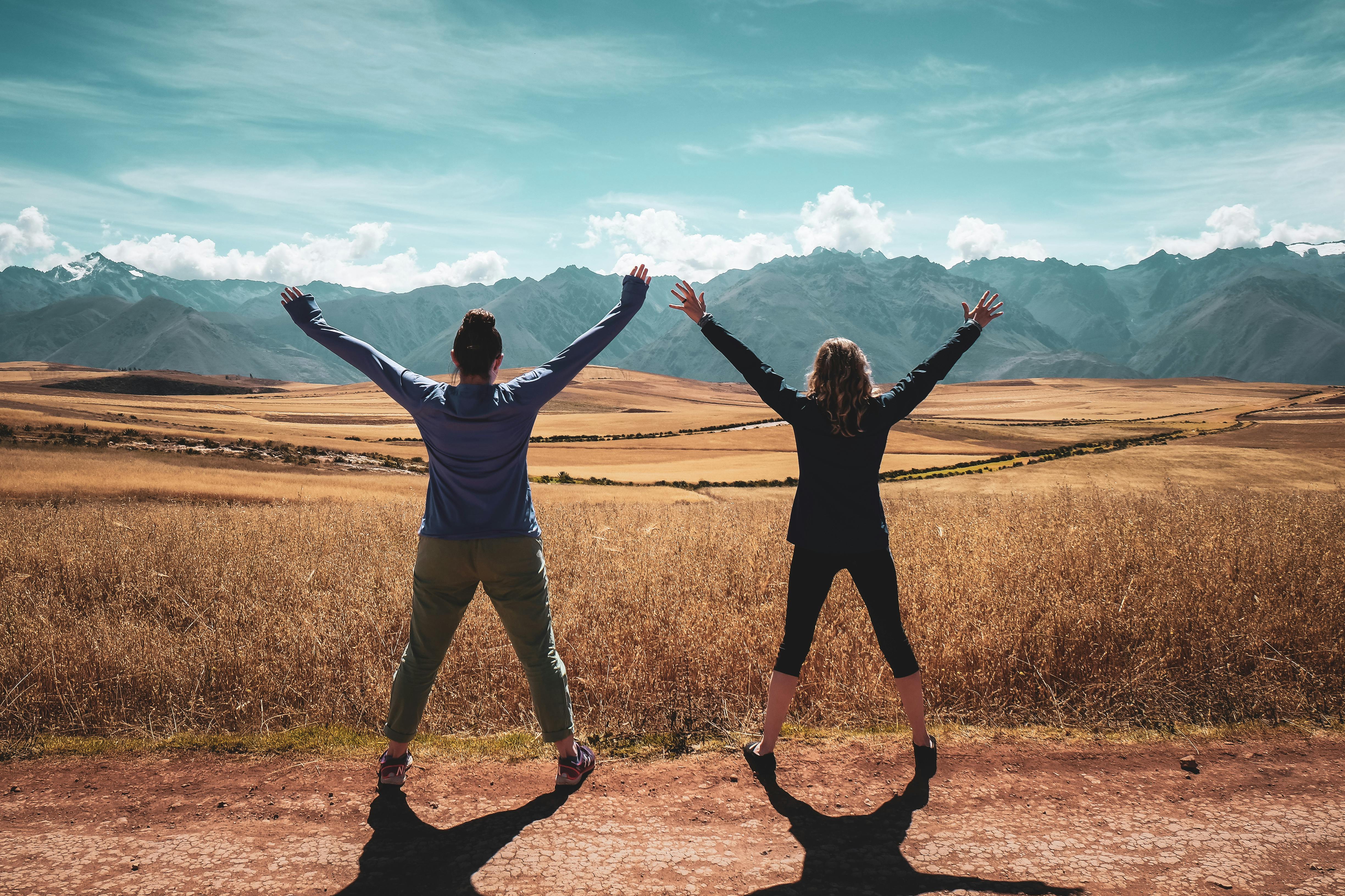 people standing near field