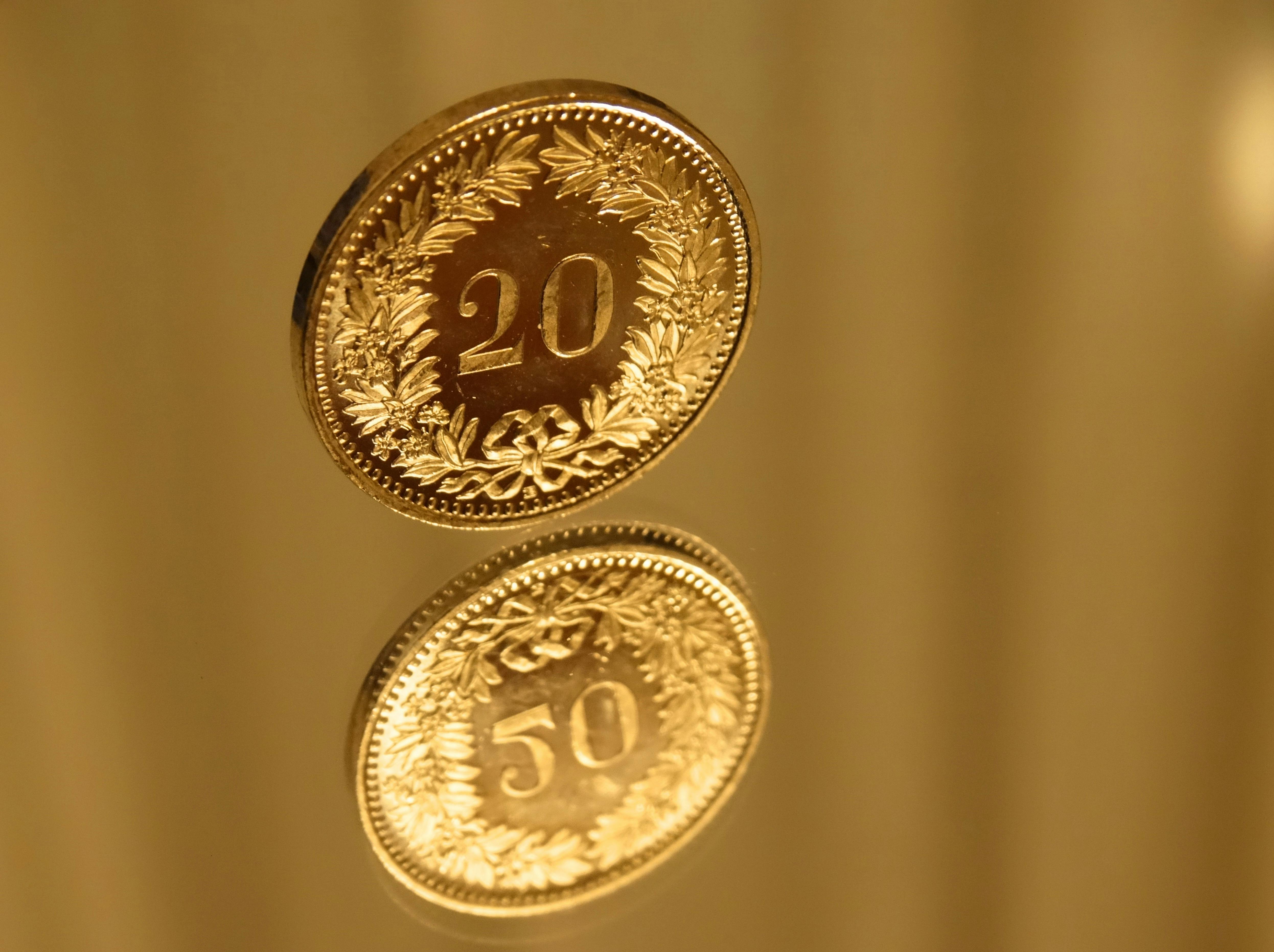 Round Gold-colored 20 Coin