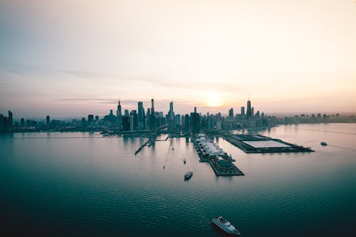 Zdjęcie Skyline Podczas Złotej Godziny